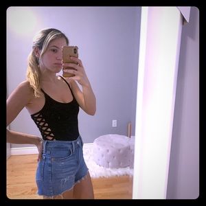 Black Cut out side Bodysuit new with tag